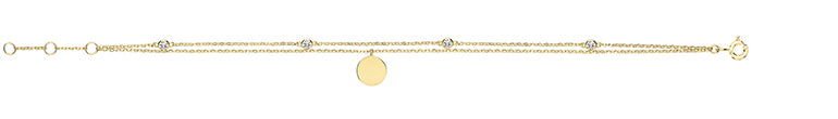 Breichled Swyn Aur Melyn 9ct