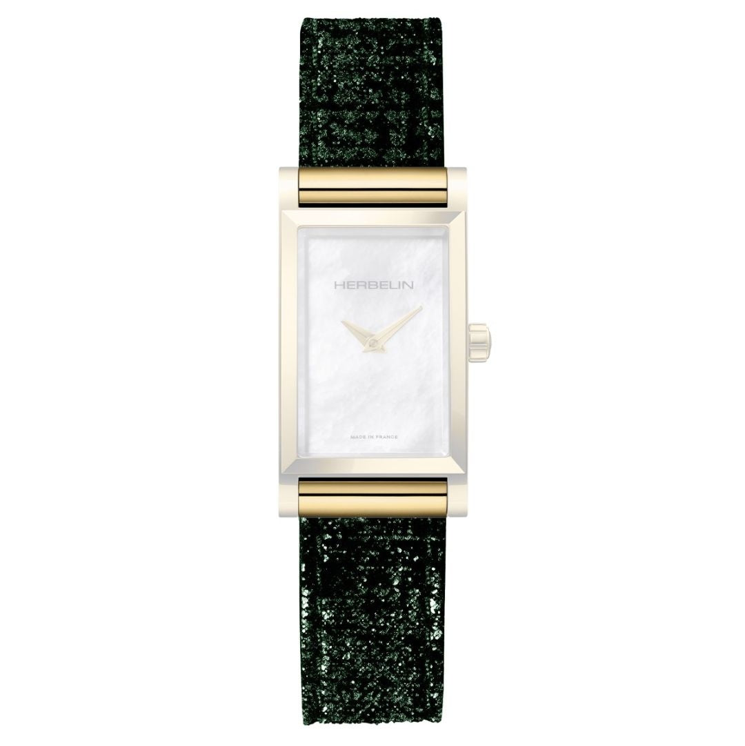 Strap Lledr Melfed Gwyrdd Merched Herbelin Antares BRAC17048P120