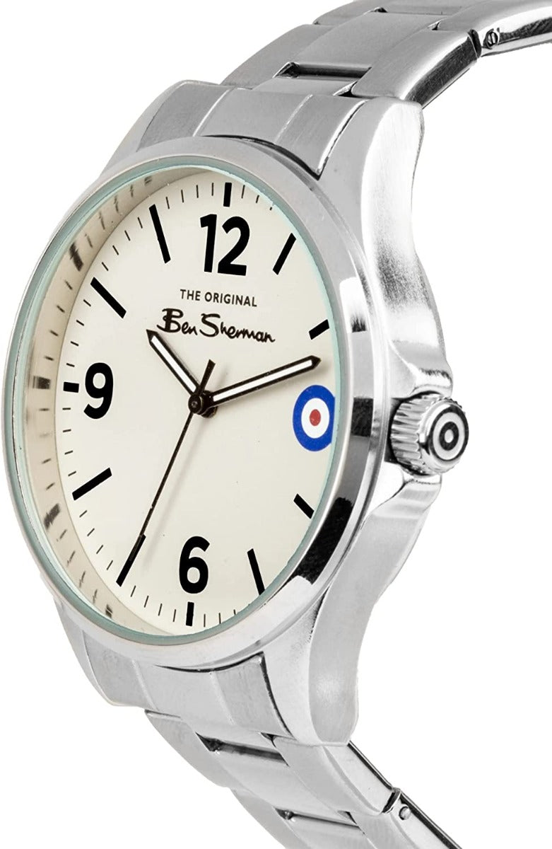 Ben Sherman Mens Watch with Cream Dial and Silver Bracelet BS058SM