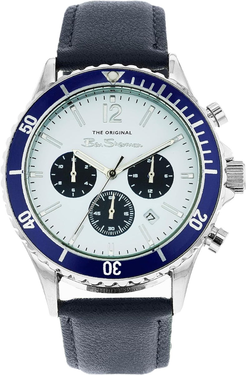 Ben Sherman Mens Watch with White Dial and Black Strap BS078U