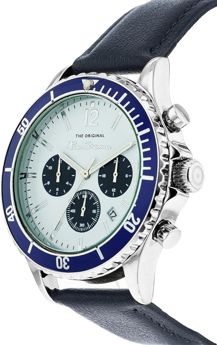 Ben Sherman Mens Watch with White Dial and Black Strap BS078U