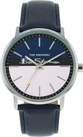 Gwylio Dynion Ben Sherman gyda Strap Lledr Llynges BS080U