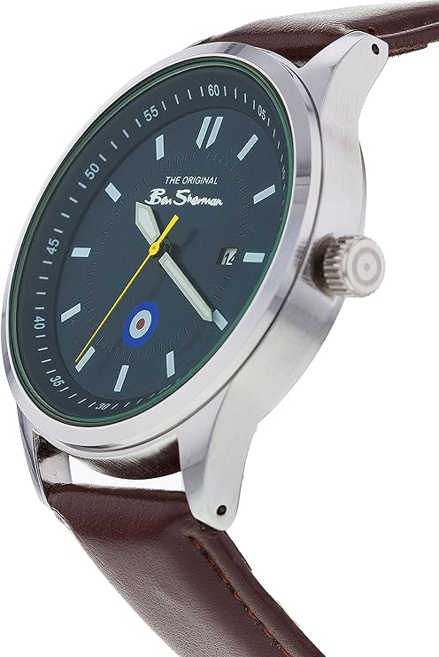 Ben Sherman Mens Watch with Blue Dial and Brown Strap BS084UBR