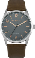 Ben Sherman Classic Mens Watch with Grey Dial and Brown PU Leather Strap BS152