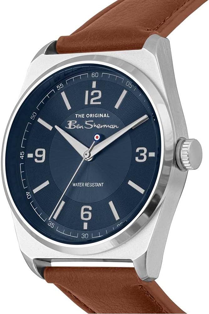 Ben Sherman Men's Watch with Blue Dial and Brown Strap BS195