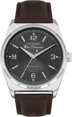 Ben Sherman Classic Mens Watch with Grey Dial and Brown PU Leather Strap BS196