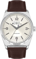 Ben Sherman Men's Watch with White Dial and Brown Leather Strap BS197