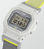 Casio G-Shock Mens Digital Watch with White Dial and Yellow FIDLOCK Strap DW-5600MNC-7A8ER