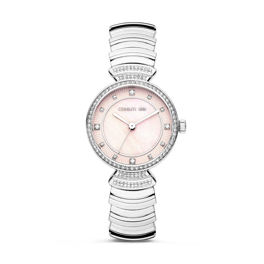 Cerruti Ladies Watch with Pink MOP Dial and Silver Bracelet CIWLG2225101
