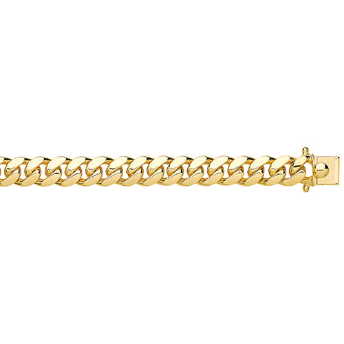 9ct Yellow Gold 8" Cuban Bracelet