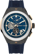 Cloc Dynion Cerruti 1881 gyda Deial Glas a Strap Silicôn Glas CIWGQ2224003