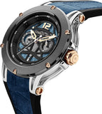 Cerruti 1881 Razzuolo Gwylio Awtomatig i Ddynion gyda Strap Silicon Glas a Lledr CIWGQ2224802
