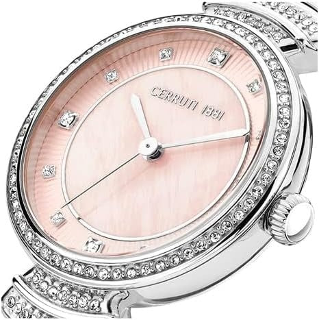 Cerruti Ladies Watch with Pink MOP Dial and Silver Bracelet CIWLG2225101