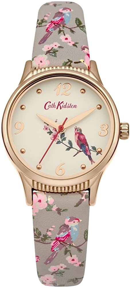 Ladies Cath Kidston British Birds Grey Strap Watch CKL013ERG