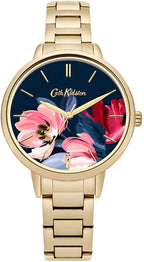 Ladies Cath Kidston Watch with Gold Strap and Black Dial CKL050GM
