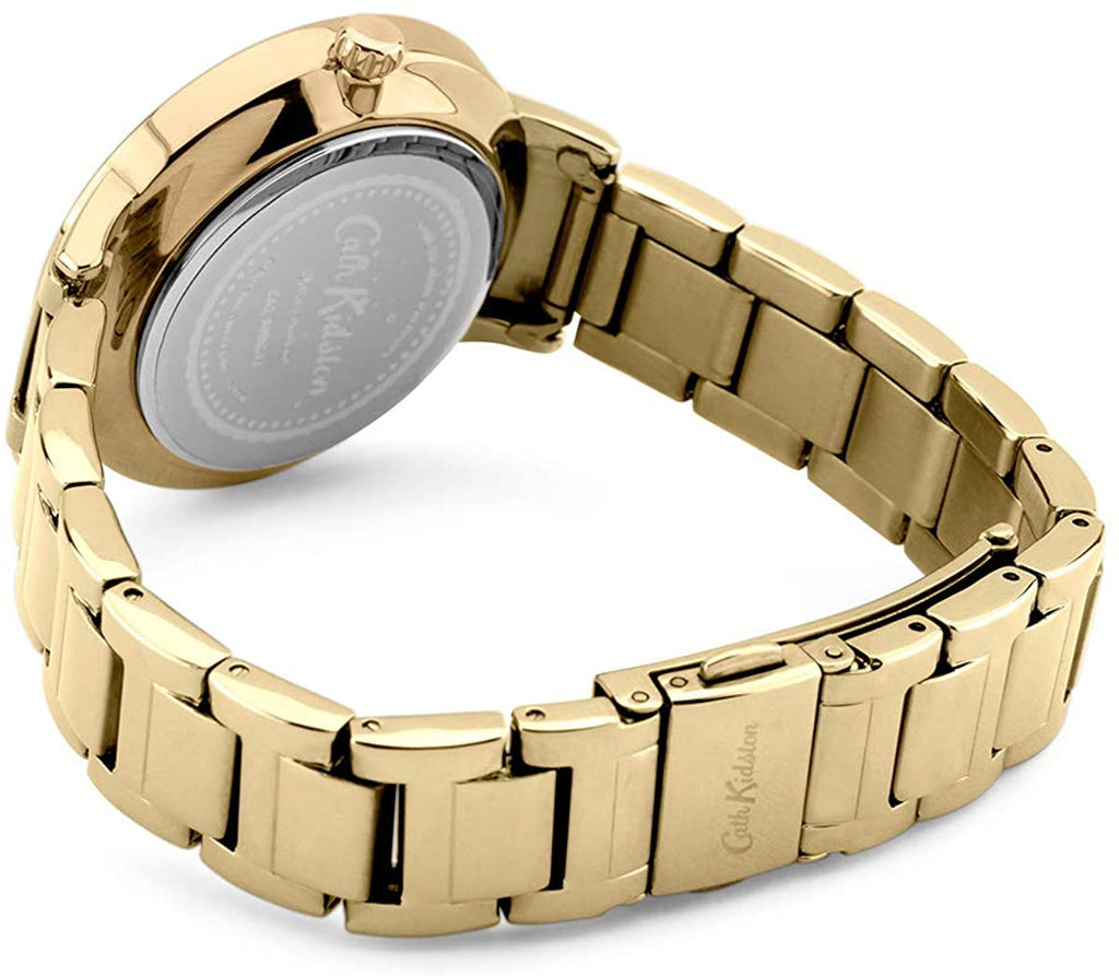 Ladies Cath Kidston Watch with Gold Strap and Black Dial CKL050GM