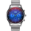 Storm Crusader Lazer Blue Gents Chronograph Watch gyda Deial Glas a Breichled Arian 47501/LB