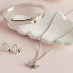 D for Diamond Enamel Bee Expanding Bangle with Real Diamond B5369
