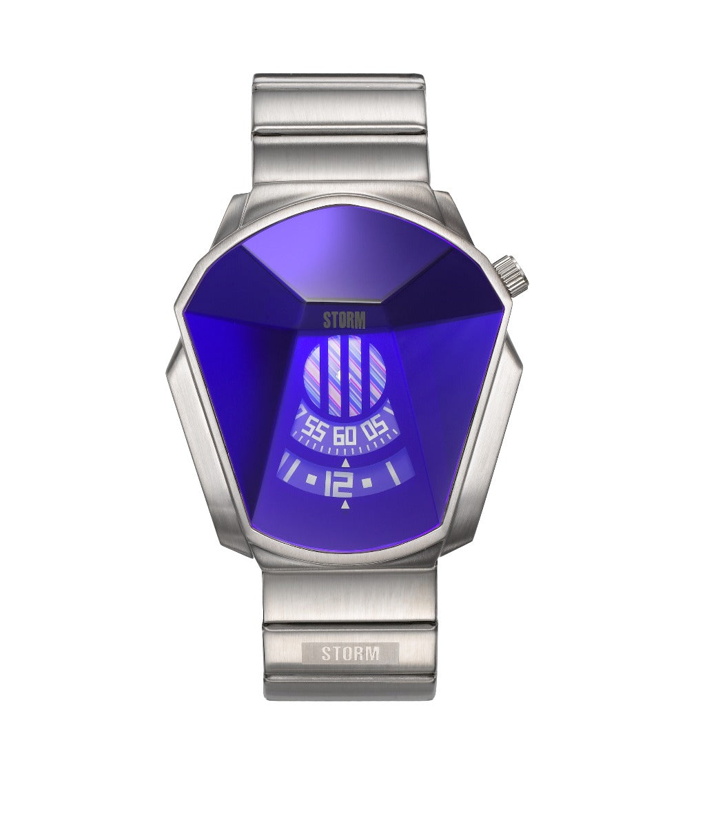 Mens Storm Darth Watch with Blue Dial and Silver Strap 47001/B