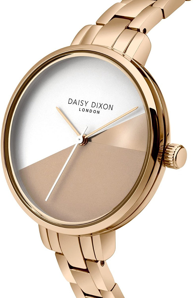 Gwylio Merched Daisy Dixon Ava gyda Strap Dur Di-staen Aur Rosyn DD065RGM **Wedi'i Adnewyddu**
