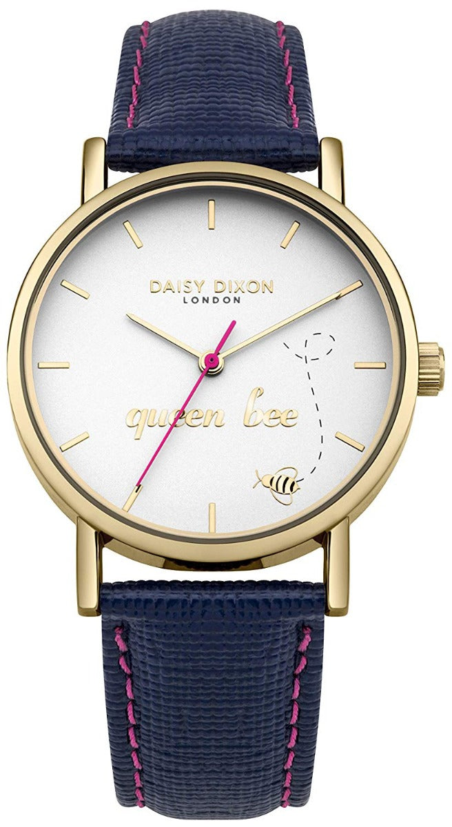 Daisy Dixon Ladies Analogue Classic Quartz Watch with Blue Leather Strap DD079UG