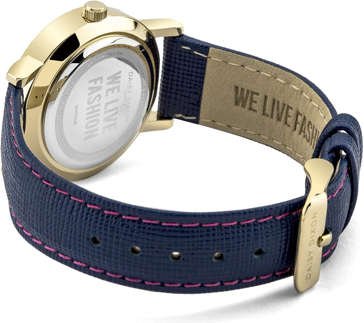 Daisy Dixon Ladies Analogue Classic Quartz Watch with Blue Leather Strap DD079UG