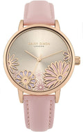 Gwylio Merched Daisy Dixon Laura gyda Strap Lledr Pinc DD087CRG