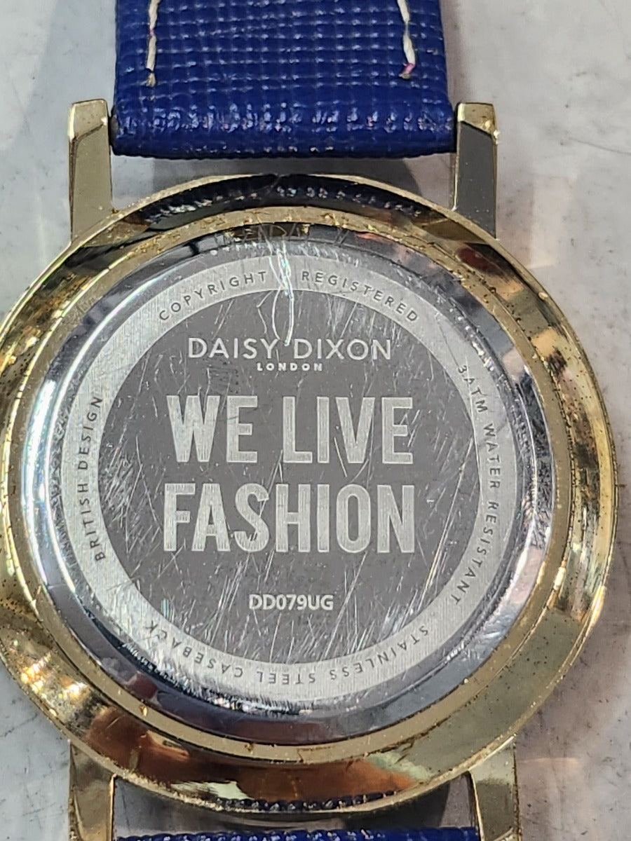 Daisy Dixon Ladies Analogue Classic Quartz Watch with Blue Leather Strap DD079UG