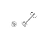 Clustdlysau Diemwnt Aur Gwyn 9ct 0.06CT