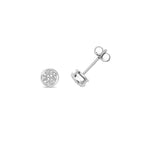 Clustdlysau Diemwnt Aur Gwyn 9ct 0.12CT