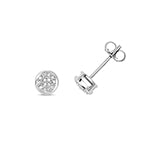 Clustdlysau Diemwnt Aur Gwyn 9ct 0.12CT