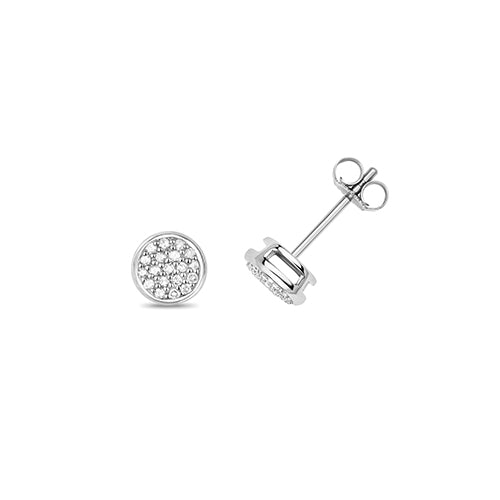 9ct White Gold Diamond Earrings 0.17CT