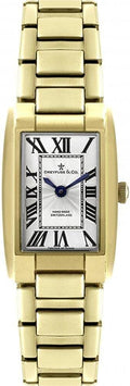 Cloc Menywod Dreyfuss gyda Deial Arian a Strap Dur Di-staen Aur DLB00053/01