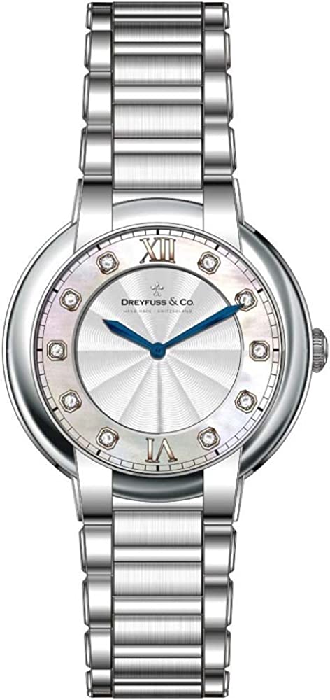 Cloc Menywod Dreyfuss gyda Breichled Dur Di-staen Arian DLB00060/D/01