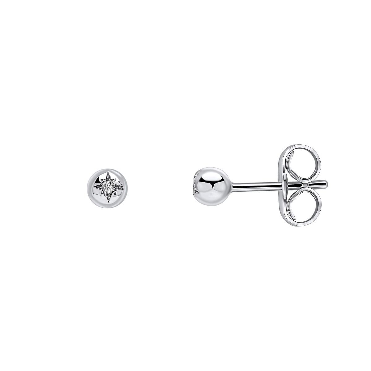 D for Diamond Kids Spherical Starburst Stud Earrings with Real Diamond E6509
