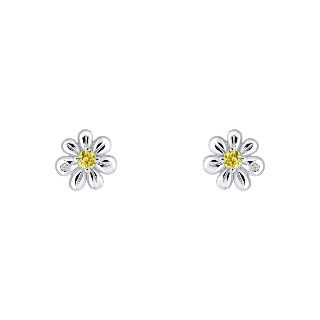 Clustdlysau Styden D for Diamond Daisy gyda Diemwntau Go Iawn E6687Y