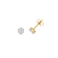 Clustdlysau Diemwnt Aur Melyn 9ct 0.32CT