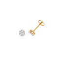 Clustdlysau Diemwnt Aur Melyn 9ct 0.24CT