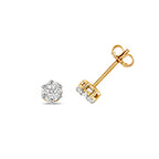 Clustdlysau Diemwnt Aur Melyn 9ct 0.24CT