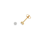 Clustdlysau Diemwnt Aur Melyn 9ct 0.07CT