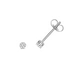 Clustdlysau Diemwnt Aur Gwyn 9ct 0.04CT