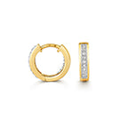 Clustdlysau Diemwnt Aur Melyn 9ct 0.09CT