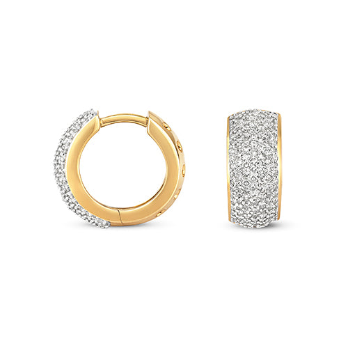 Clustdlysau Diemwnt Aur Melyn 9ct 0.76CT