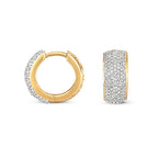 Clustdlysau Diemwnt Aur Melyn 9ct 0.76CT