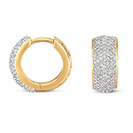 Clustdlysau Diemwnt Aur Melyn 9ct 0.76CT