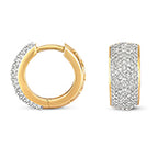 Clustdlysau Diemwnt Aur Melyn 9ct 0.76CT