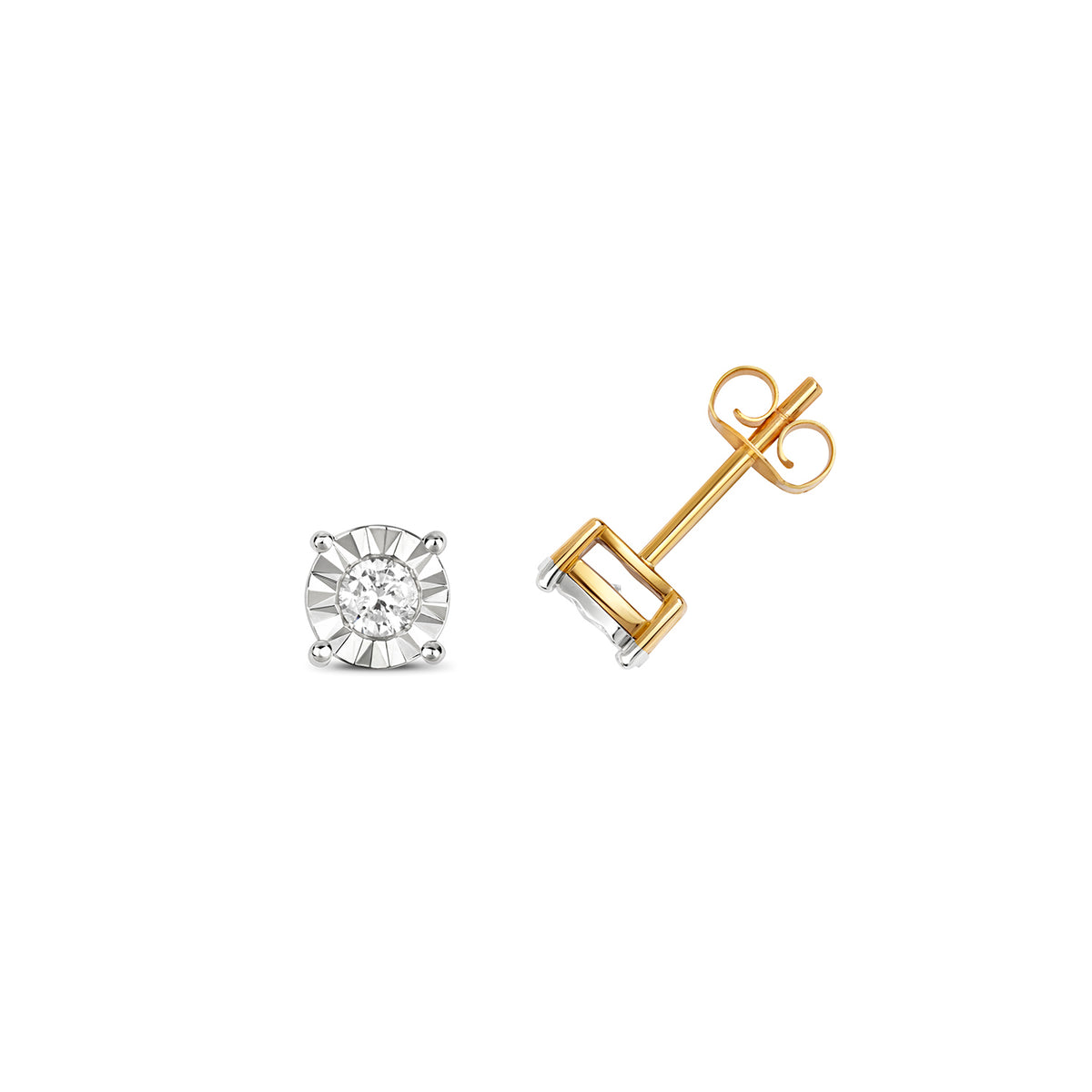 9ct Yellow Gold Diamond Earrings 0.25CT