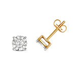 9ct Yellow Gold Diamond Earrings 0.25CT
