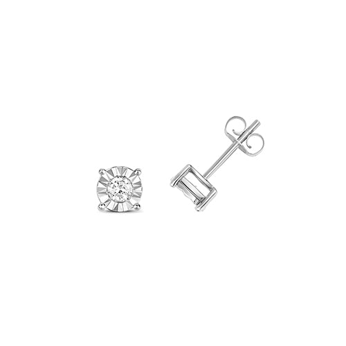 9ct White Gold Diamond Earrings 0.25CT