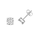 9ct White Gold Diamond Earrings 0.25CT